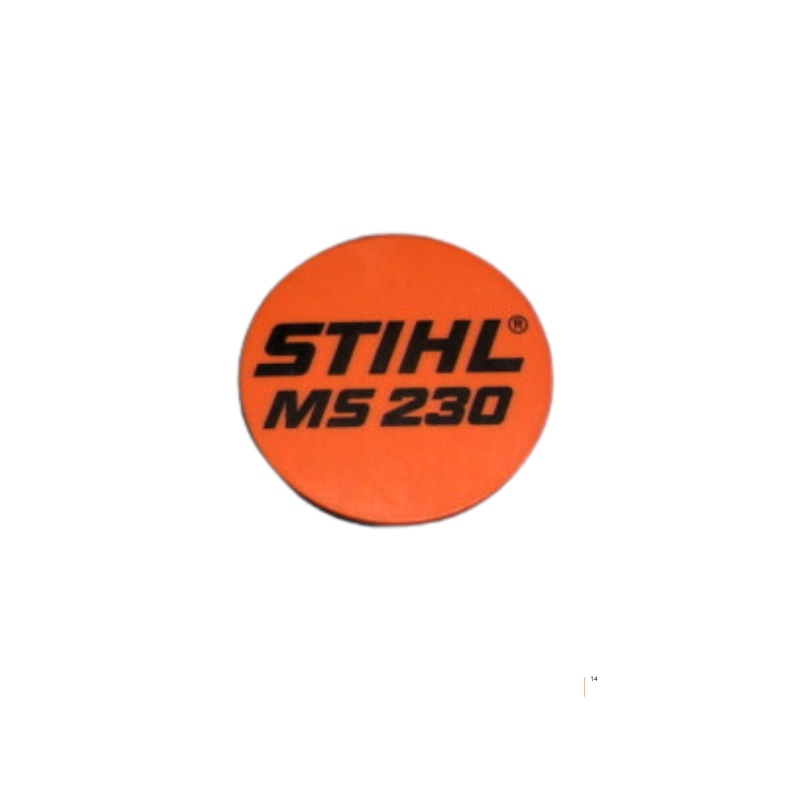 PLAQUE SIGNALETIQUE MS 230 STIHL 11239671512 - 1123-967-1512 - PIECE D'ORIGINE