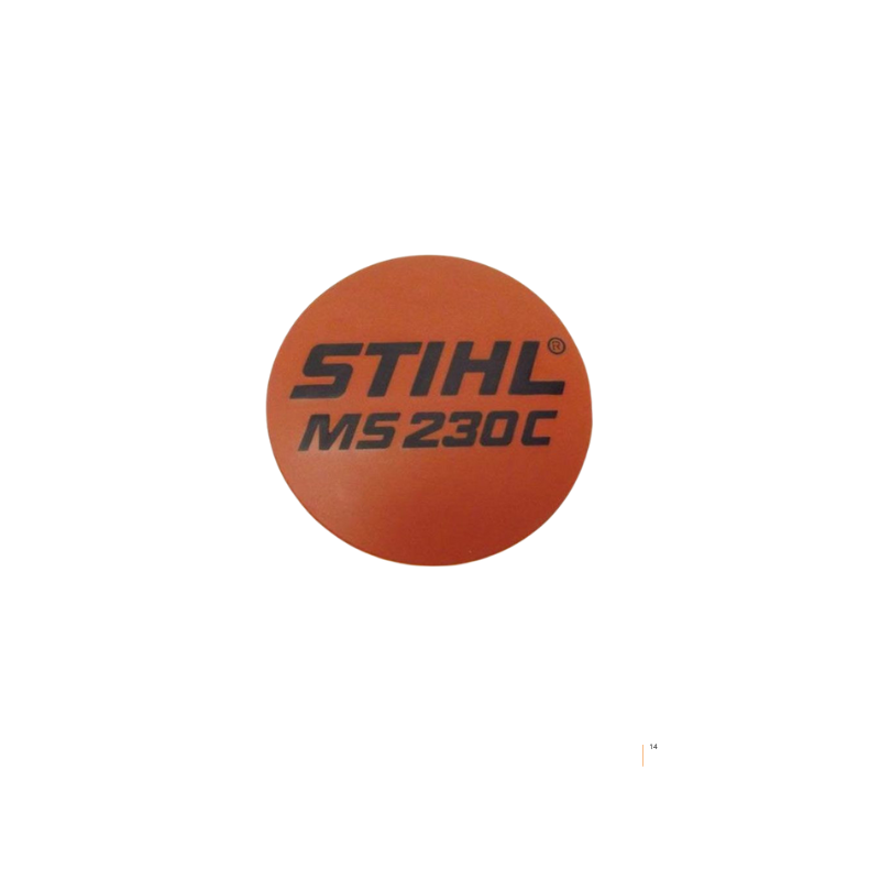 PLAQUE SIGNALETIQUE MS 230 C STIHL 11239671513 - 1123-967-1513 - PIECE D'ORIGINE