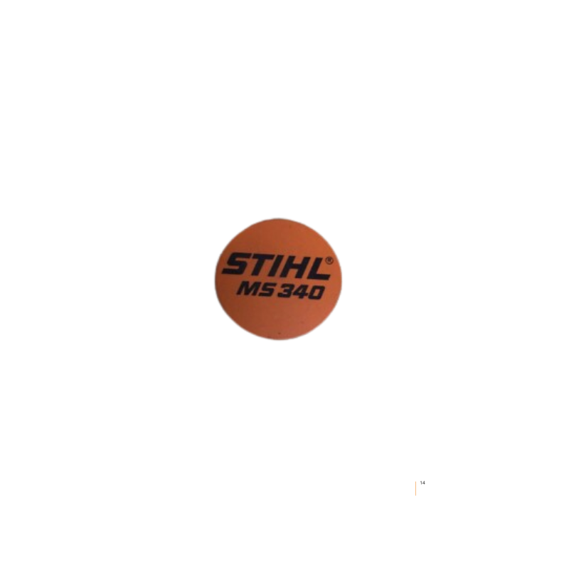 PLAQUE SIGNALETIQUE MS 340 STIHL 11259671504 - 1125-967-1504 - PIECE D'ORIGINE