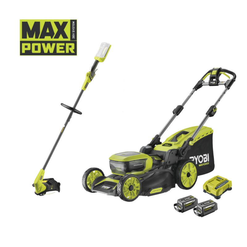tondeuse-tractee-a-batterie-36v-5ah-46cm-de-coupe-ryobi-avec-2-batteries-6ah-et-chargeur-avec-coupe-bordure-offert