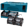 PACK ÉNERGIE MAKITA - 191U00-8 - 2 BATTERIES BL4040 4,0 AH - CHARGEUR DOUBLE DC40RB - MAKPAC TYPE 3 - XGT 40V MAX