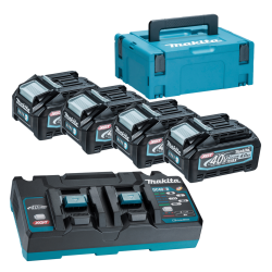pack-energie-makita-191u28-6-xgt-40v-max-4-batteries-bl4040-40-ah-chargeur-double-dc40rb-coffret-makpac