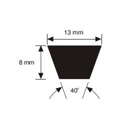 Courroie trapézoïdale crantée AX38, 4L400