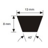 Courroie trapézoïdale crantée AX38, 4L400