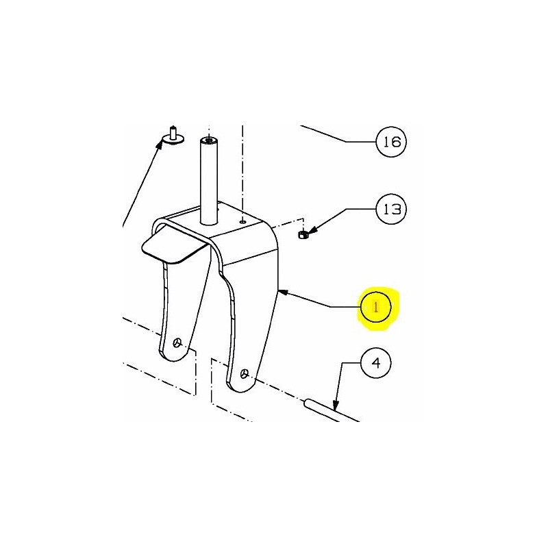 support-de-roue-jaune-zero-turn-cub-cadet-mtd-603-05020acy-603-05020-603-05020-cy