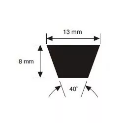 Courroie trapézoïdale crantée AX35, 4L370