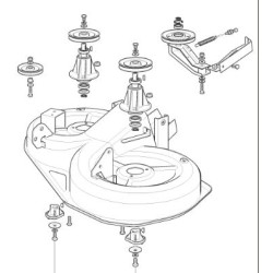 CUTTER DECK ASSEMBLY NJ92 BLACK (SPARE) GGP - CASTELGARDEN - STIGA - ALPINA - MOUNTFIELD 382565100/0