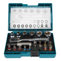 coffret-embout-21pcs-avec-cle-a-cliquet-makita-dolmar-b-54081