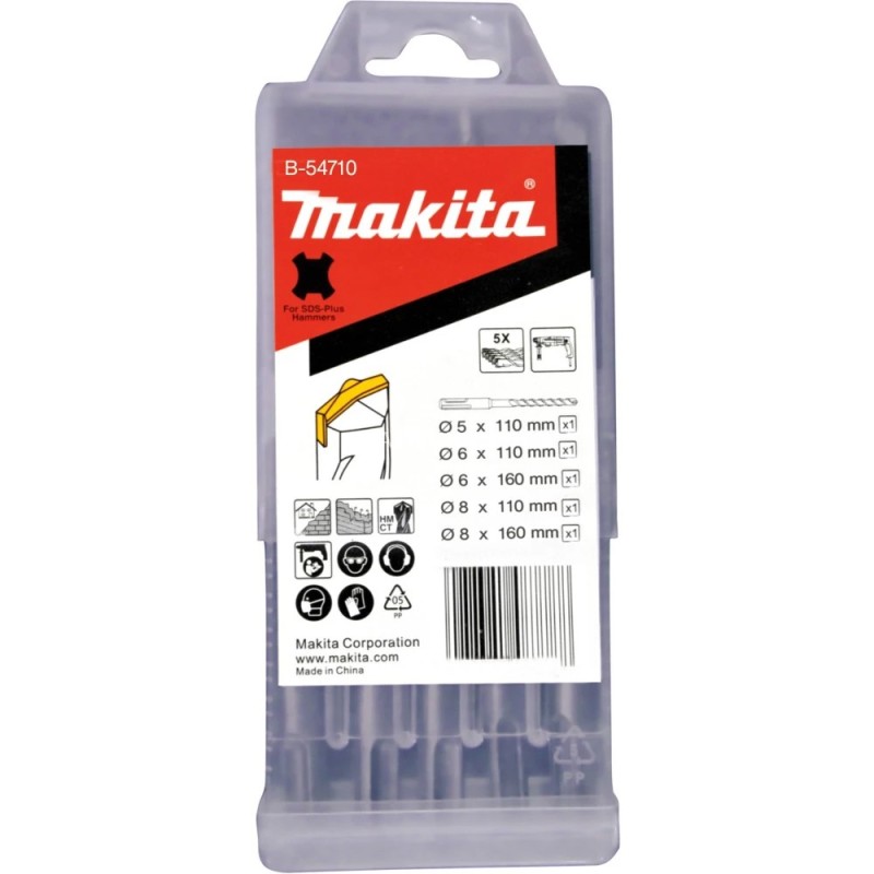 coffret-5-forets-std-sds-plus-5-2x6-2x8-mm-makita-dolmar-b-54710