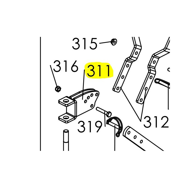 SUPPORT ROUE DOUBLE MOTOBINEUSE PUBERT - STAUB - OLEO MAC 3002000321