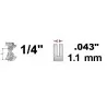 Chaîne tronçonneuse prédécoupée Semi-carrée, pas 1/4, jauge .043, 1.1 mm, 38 maillons, 38 entraineurs