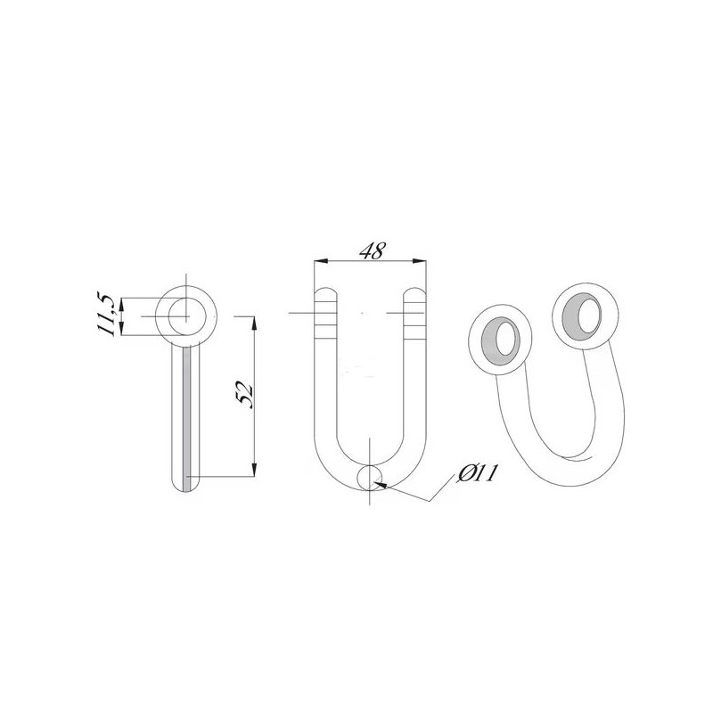 manille-droite-ferri-pour-broyeur-largeur-48mm-hauteur-52