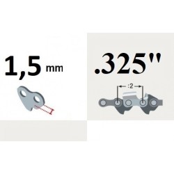 Chaîne tronçonneuse prédécoupée Semi-Chisel, pas .325, jauge .058, 1.50 mm, 76 maillons, 76 entraineurs