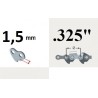 Chaîne tronçonneuse prédécoupée Semi-Chisel, pas .325, jauge .058, 1.50 mm, 76 maillons, 76 entraineurs
