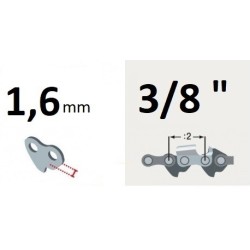 Guide chaine tronçonneuse STIHL MSE250, 50cm, pas 3/8, jauge 1.6 mm, 0.63, 72 maillons, 72 entraineurs