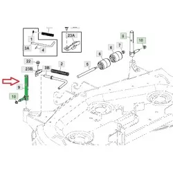 Fusée de roue de jauge avant gauche John Deere AM137395, 48C, 54C, 62C