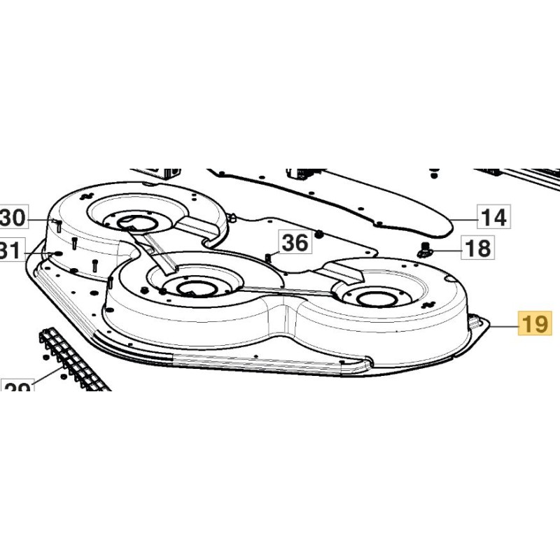 PLATEAU DE COUPE GYRO 900E GGP - CASTELGARDEN - STIGA - ALPINA - MOUNTFIELD 337564513/0 - 387561541/0