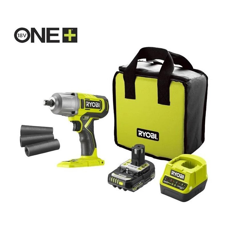 BOULONNEUSE A CHOC 3 MODES 18V ONE+ - 1 BATTERIE 2.0 AH ET 1 CHARGEUR 2.0 A - RYOBI - RIW18X-1C20SA3