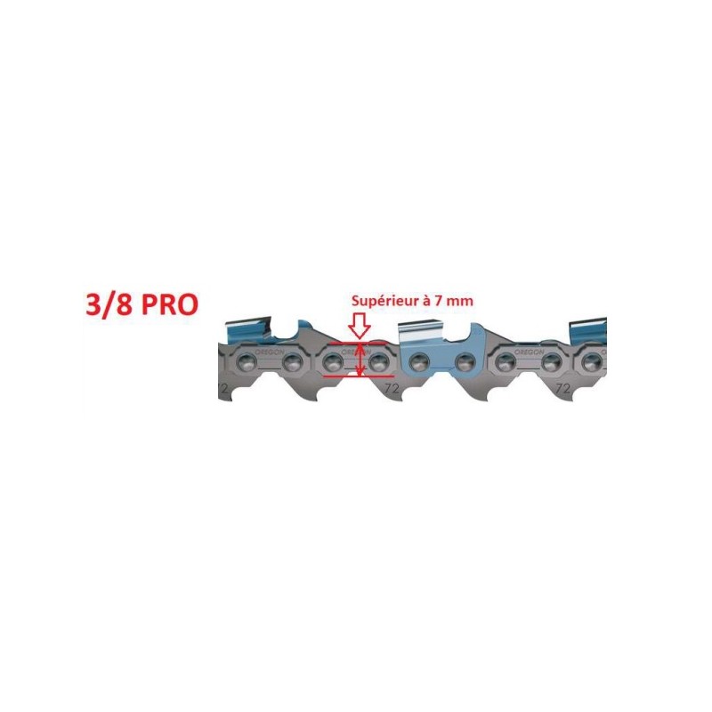 CHAINE TRONCONNEUSE PREDECOUPEE SEMI-CHISEL - PAS 3/8 - JAUGE .050  - 1,3MM - 50 MAILLONS - 50 ENTRAINEURS