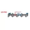 CHAINE TRONCONNEUSE PREDECOUPEE SEMI-CHISEL - PAS 3/8 - JAUGE .050  - 1,3MM - 50 MAILLONS - 50 ENTRAINEURS