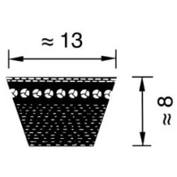 COURROIE TRAPEZOIDALE CRANTEE OPTIBELT AX49 - 13AX 1280 - 4L510