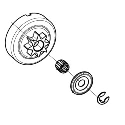 pignon-de-chaine-tronconneuse-14-oleo-mac-gst-250-Pignon de chaine tronçonneuse OLEO MAC GST 250, pas de 1/4, 50290164B
