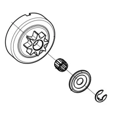pignon-de-chaine-tronconneuse-14-oleo-mac-gst-250-Pignon de chaine tronçonneuse OLEO MAC GST 250, pas de 1/4, 50290164B