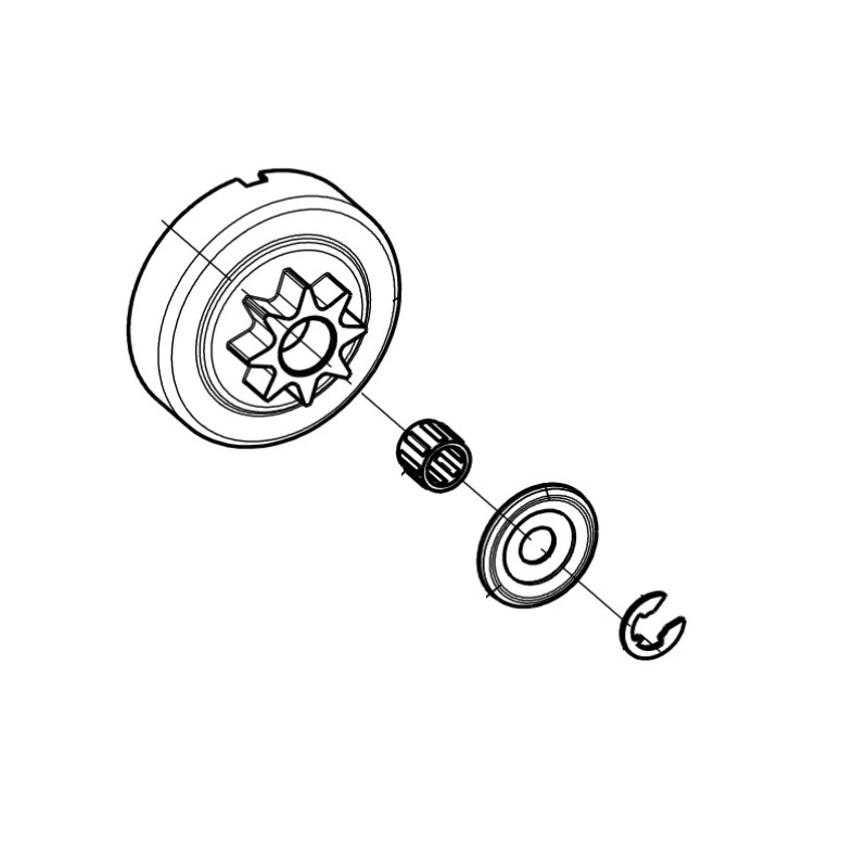 pignon-de-chaine-tronconneuse-14-oleo-mac-gst-250-Pignon de chaine tronçonneuse OLEO MAC GST 250, pas de 1/4, 50290164B