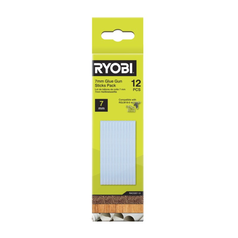 RACGS7-12 LOT 12 BÂTONS DE COLLE 7 MM RYOBI 5132006232, RACGS7-12