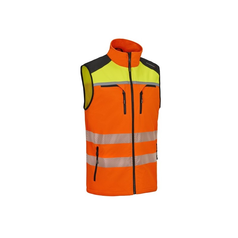 gilet-pfanner-klima-air-orange-avec-bandes-reflechissantes-