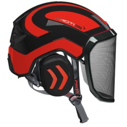 casque-protos-arboriste-forestier-avec-jugulaire-noir-rouge-orangé