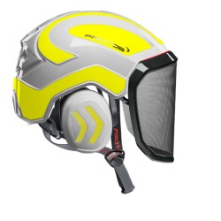 casque-protos-arboriste-forestier-avec-jugulaire-blanc-jaune-fluo