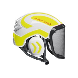 casque-protos-arboriste-forestier-avec-jugulaire-blanc-jaune