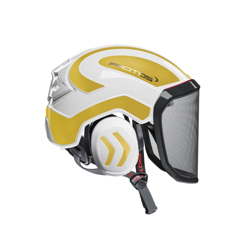 casque-protos-arboriste-forestier-avec-jugulaire-blanc-or
