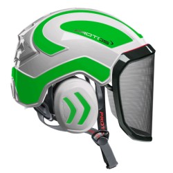 casque-protos-arboriste-forestier-avec-jugulaire-blanc-vert-fluo