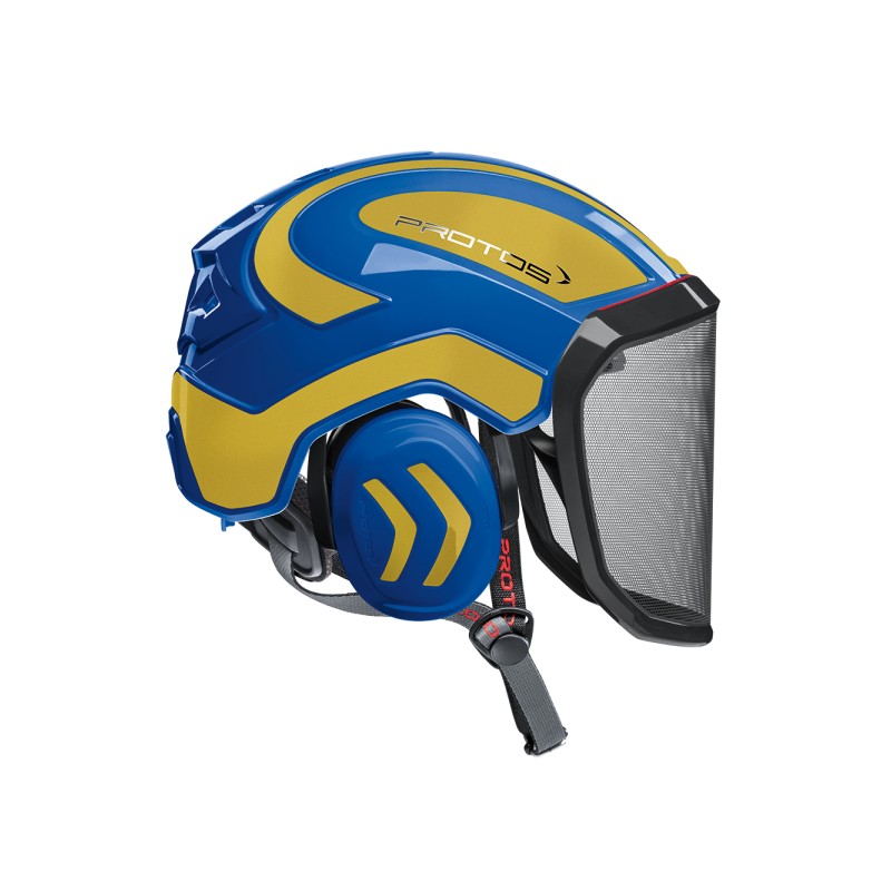 casque-protos-arboriste-forestier-avec-jugulaire-bleu-or
