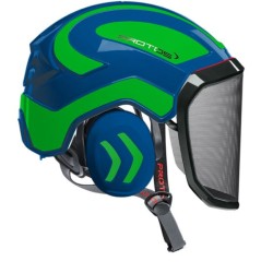 casque-protos-arboriste-forestier-avec-jugulaire-bleu-vert-fluo