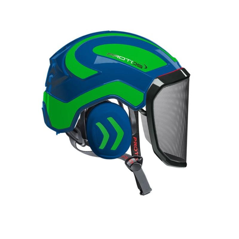 casque-protos-arboriste-forestier-avec-jugulaire-bleu-vert-fluo