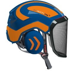 casque-protos-arboriste-forestier-avec-jugulaire-bleuorange