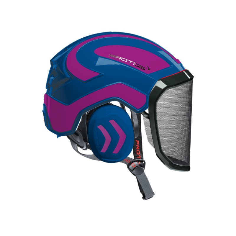casque-protos-arboriste-forestier-avec-jugulaire-bleu-rose