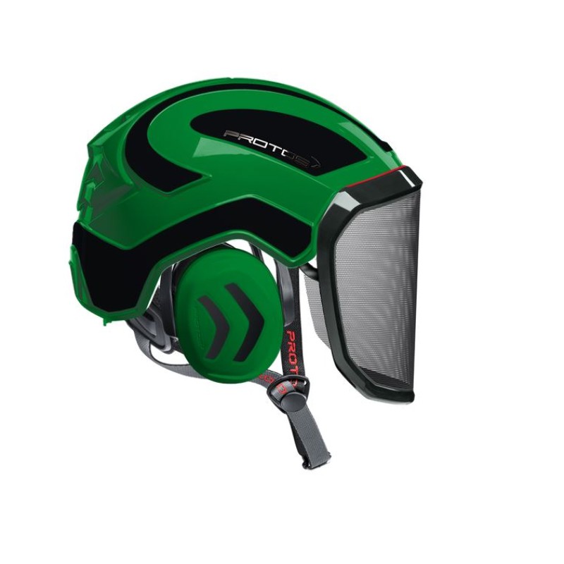 casque-protos-arboriste-forestier-avec-jugulaire-vert-noir