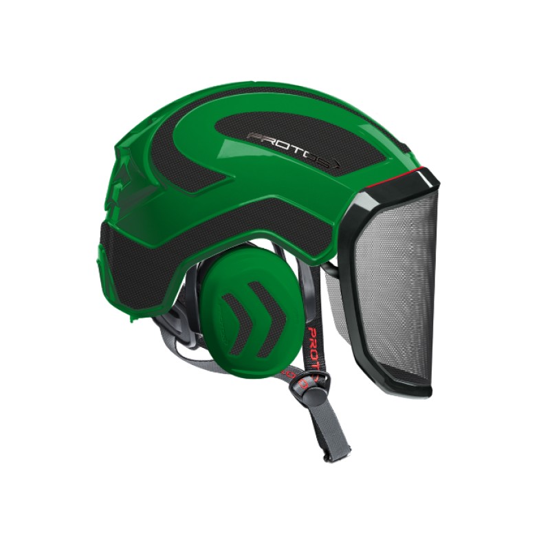 casque-protos-arboriste-forestier-avec-jugulaire-vert-gris-carbone