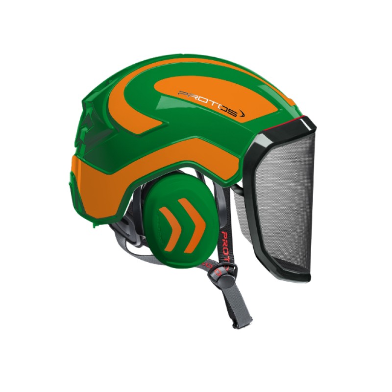 casque-protos-arboriste-forestier-avec-jugulaire-vert-orange