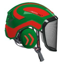 casque-protos-arboriste-forestier-avec-jugulaire-vert-rouge-orange