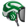 casque-protos-arboriste-forestier-avec-jugulaire-vert-blanc