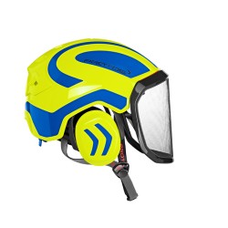 casque-protos-arboriste-forestier-avec-jugulaire-jaune-fluo-bleu