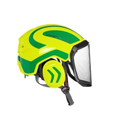 casque-protos-arboriste-forestier-avec-jugulaire-jaune-fluo-vert