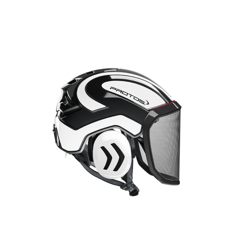 casque-protos-arboriste-forestier-avec-jugulaire-noir-blanc