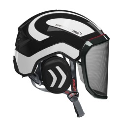 casque-protos-arboriste-forestier-avec-jugulaire-noir-blanc-reflechissant