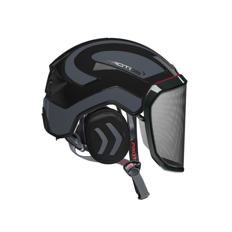 casque-protos-arboriste-forestier-avec-jugulaire-noir-gris